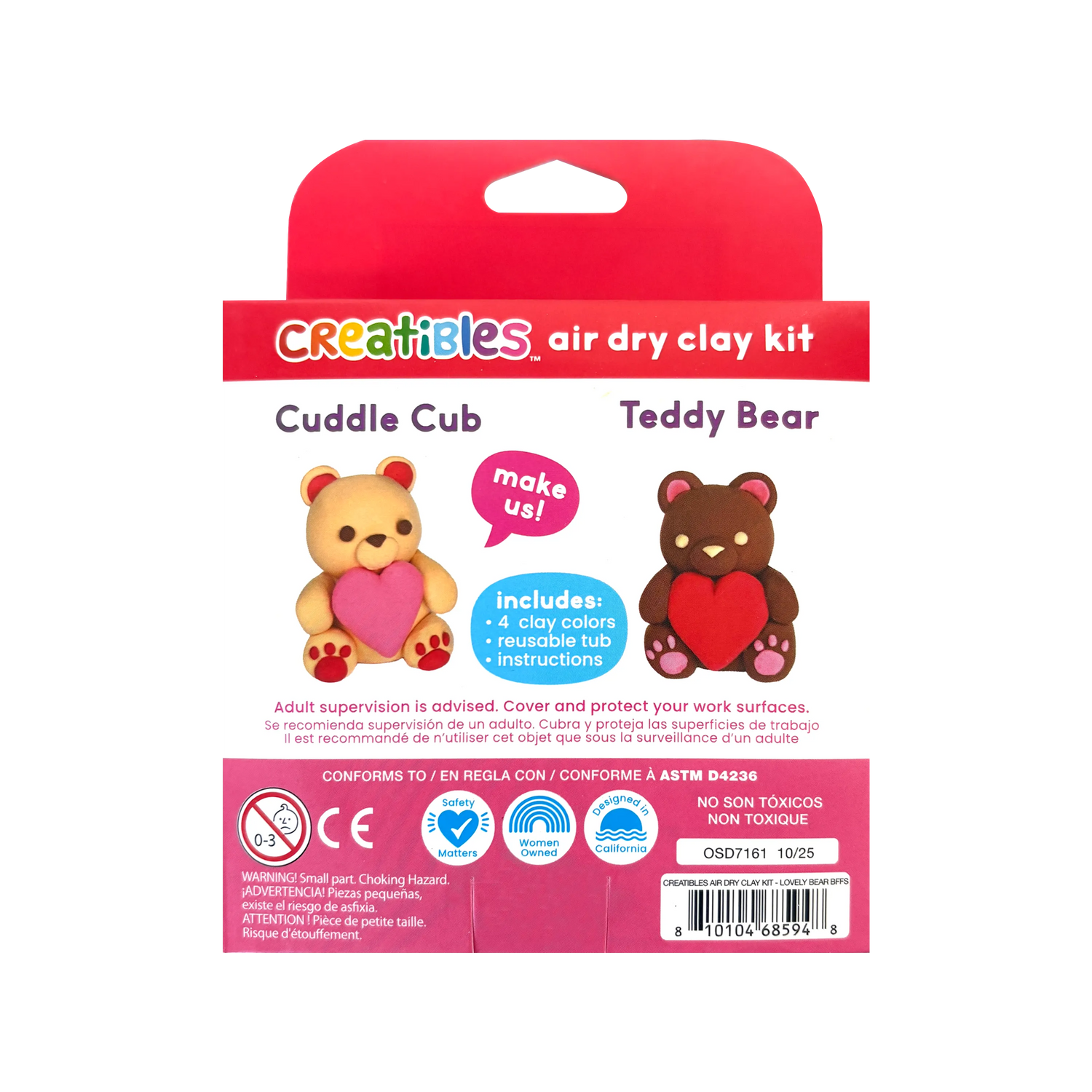 Creatibles: Air Dry Clay BFFs Kit - Lovely Bears (Set of 4 C