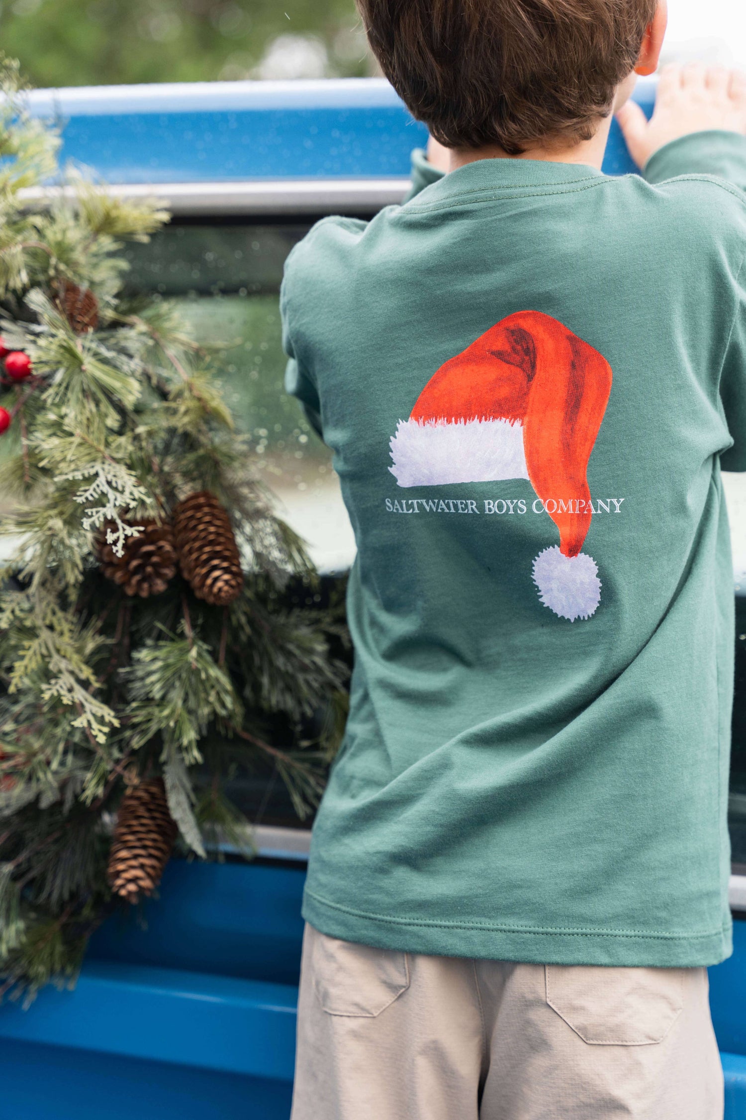 Santa Hat Boys Graphic Tee LS