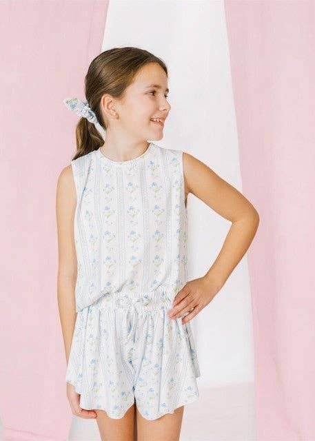 Lollie Set in Blue Trellis