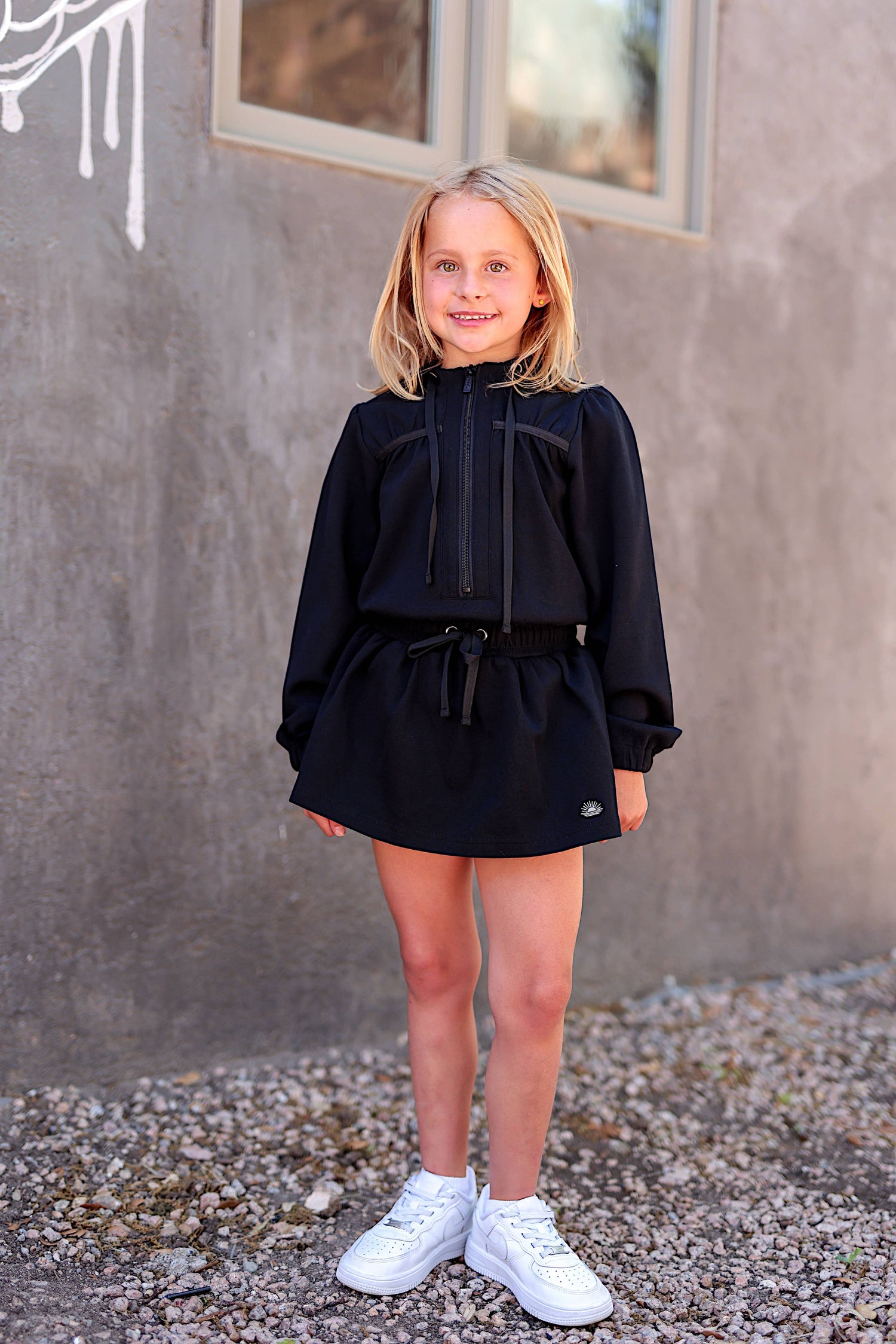Mini (Youth) Jet Setter Hoodie Skort Dress - Midnight