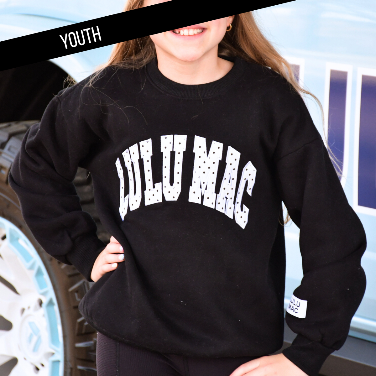 Black/White Polka Dot Sweatshirt - Lulu Mac