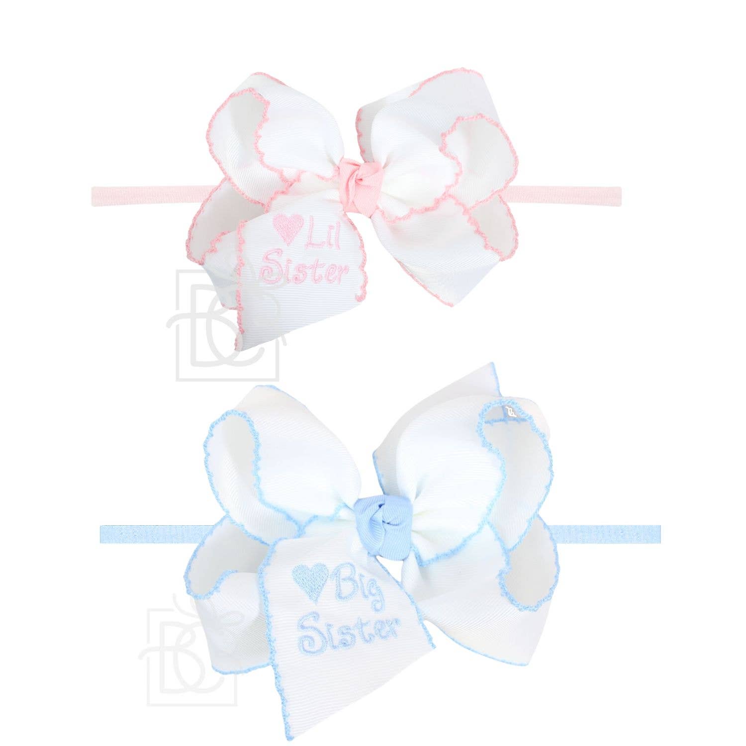 1/4" Pantyhose Headband w/ Embroidered Bow