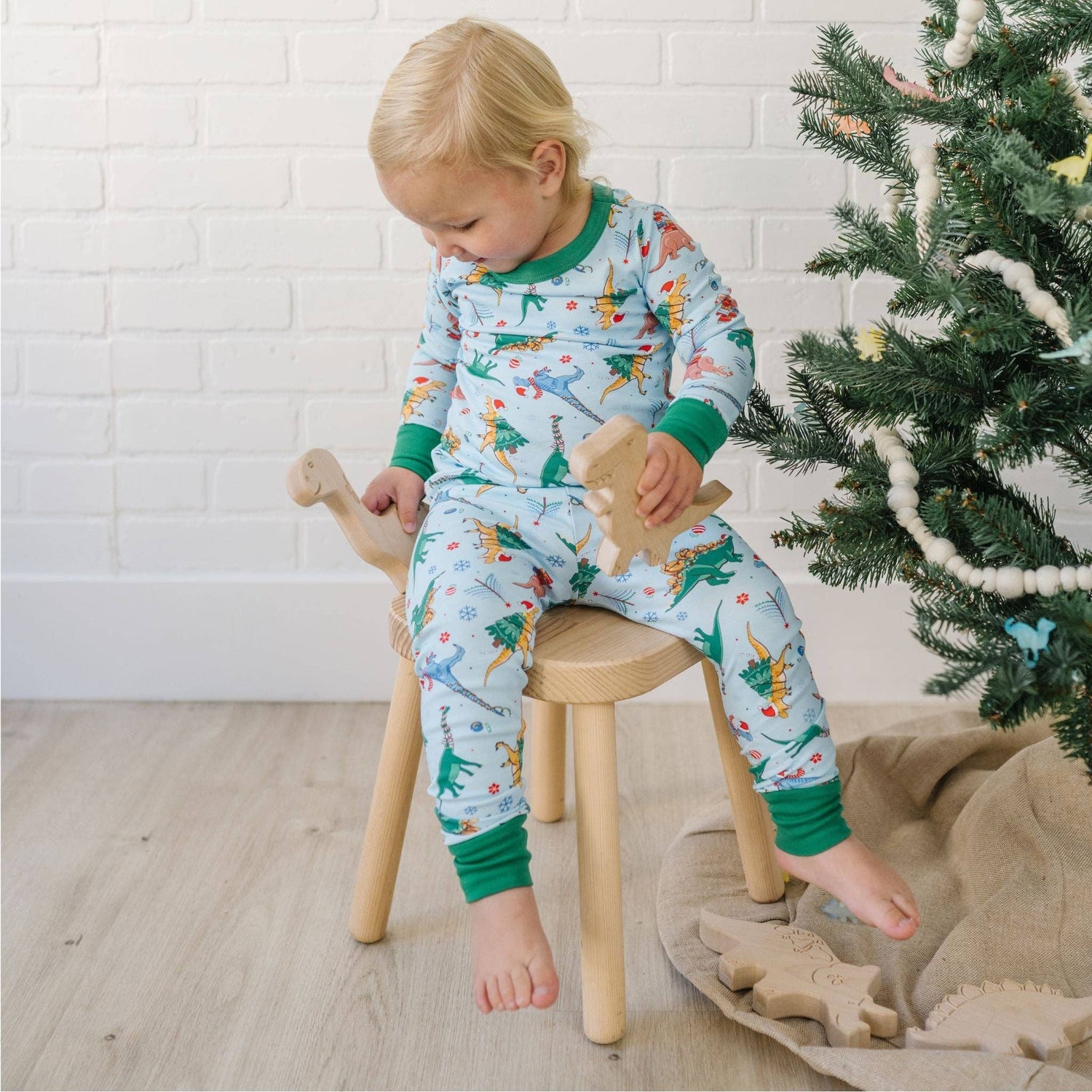 Dino Christmas Long Pajamas