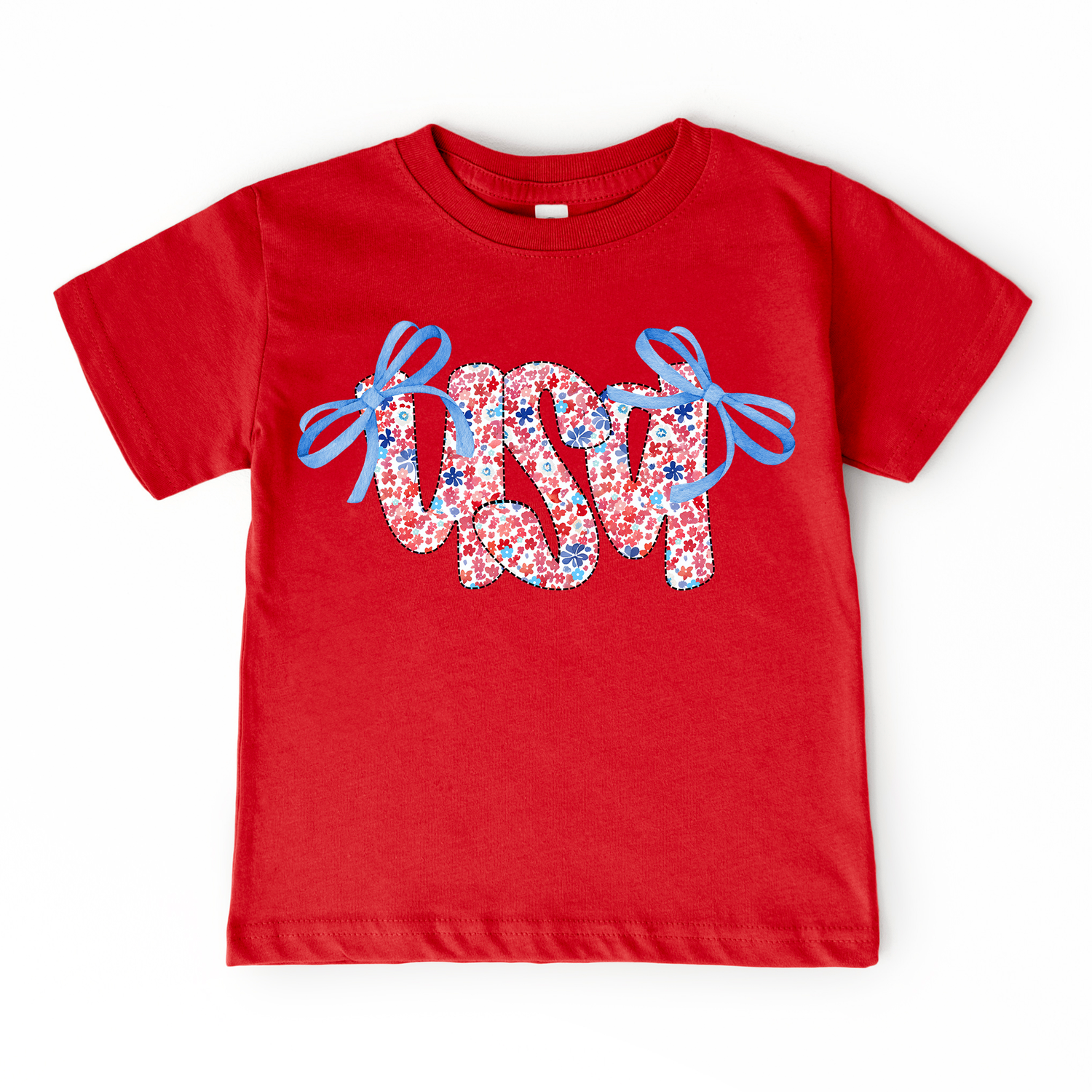USA Bow | Girls 4th of July Tee