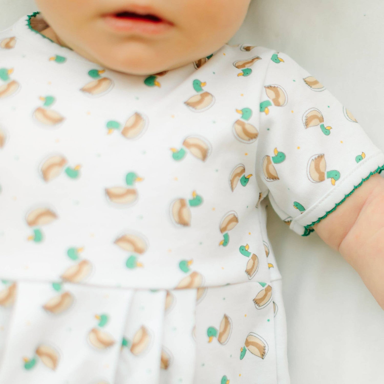 Mini Mallard Print Short Sleeve Bubble - Green