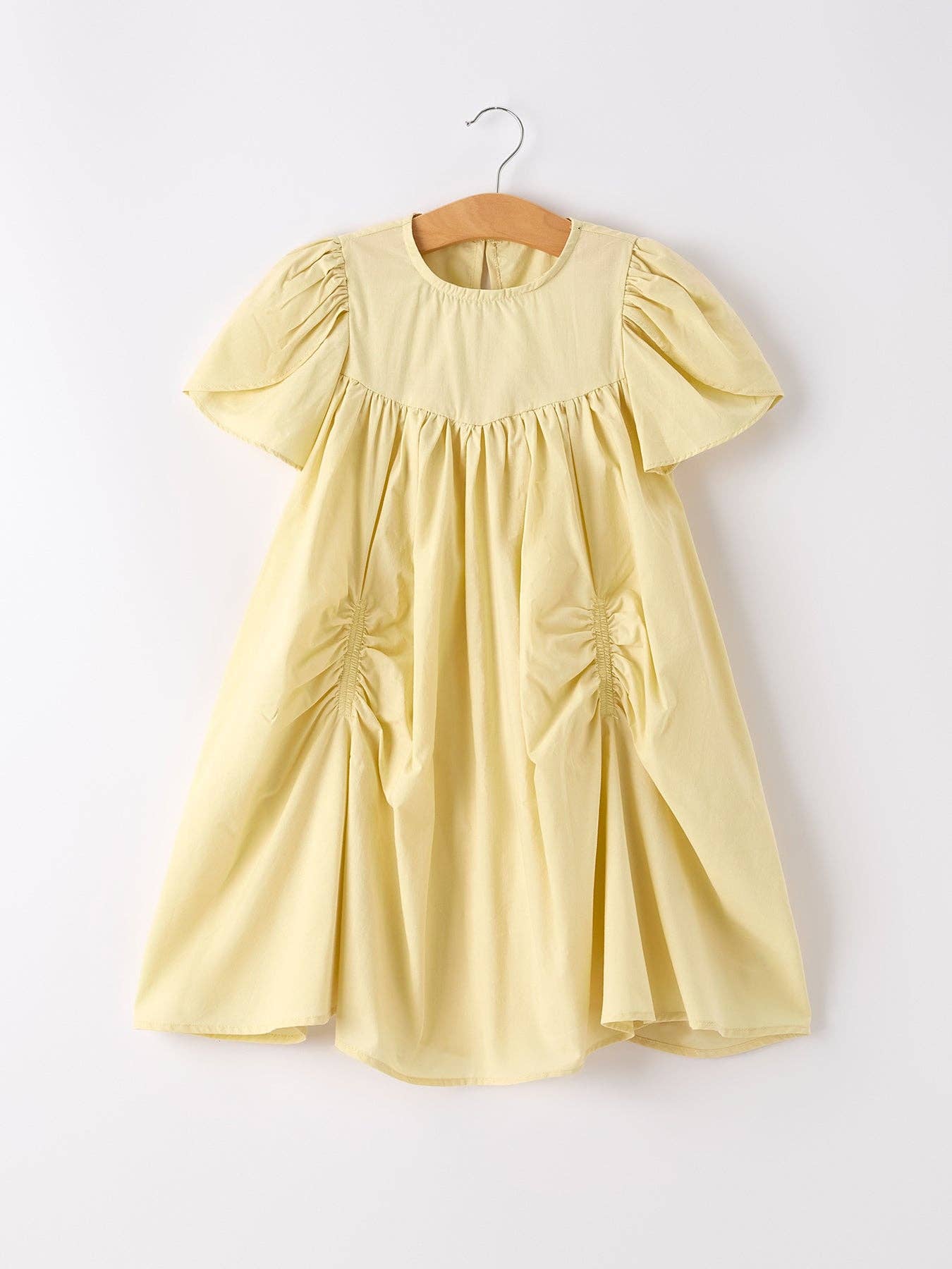 （Pre-order）Summer Girls Yellow Petal sleeves Dress