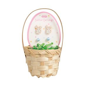 Egg Easter Stud Earring Basket Set