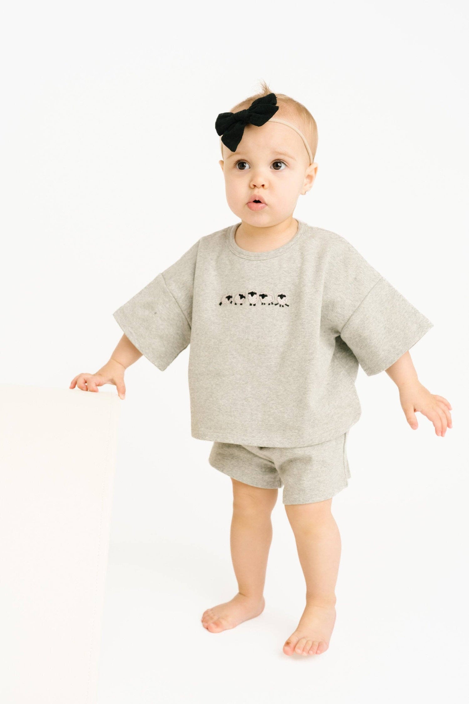 Gray Sheep Embroidered Slouchy Set