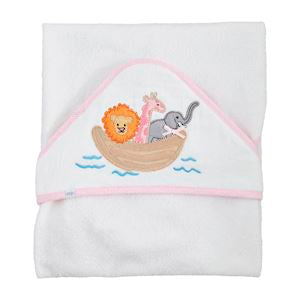 Pink Noahs Ark Hooded Towel