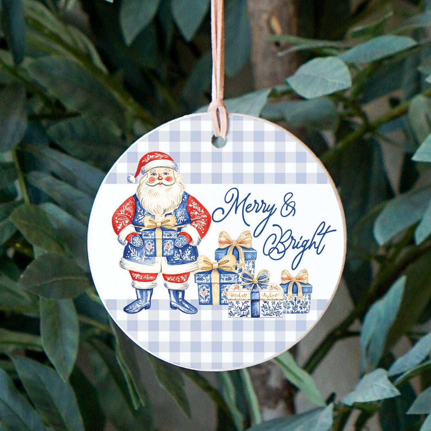 4" Round Ornament-Blue Noel - A Grand Millennial Christmas