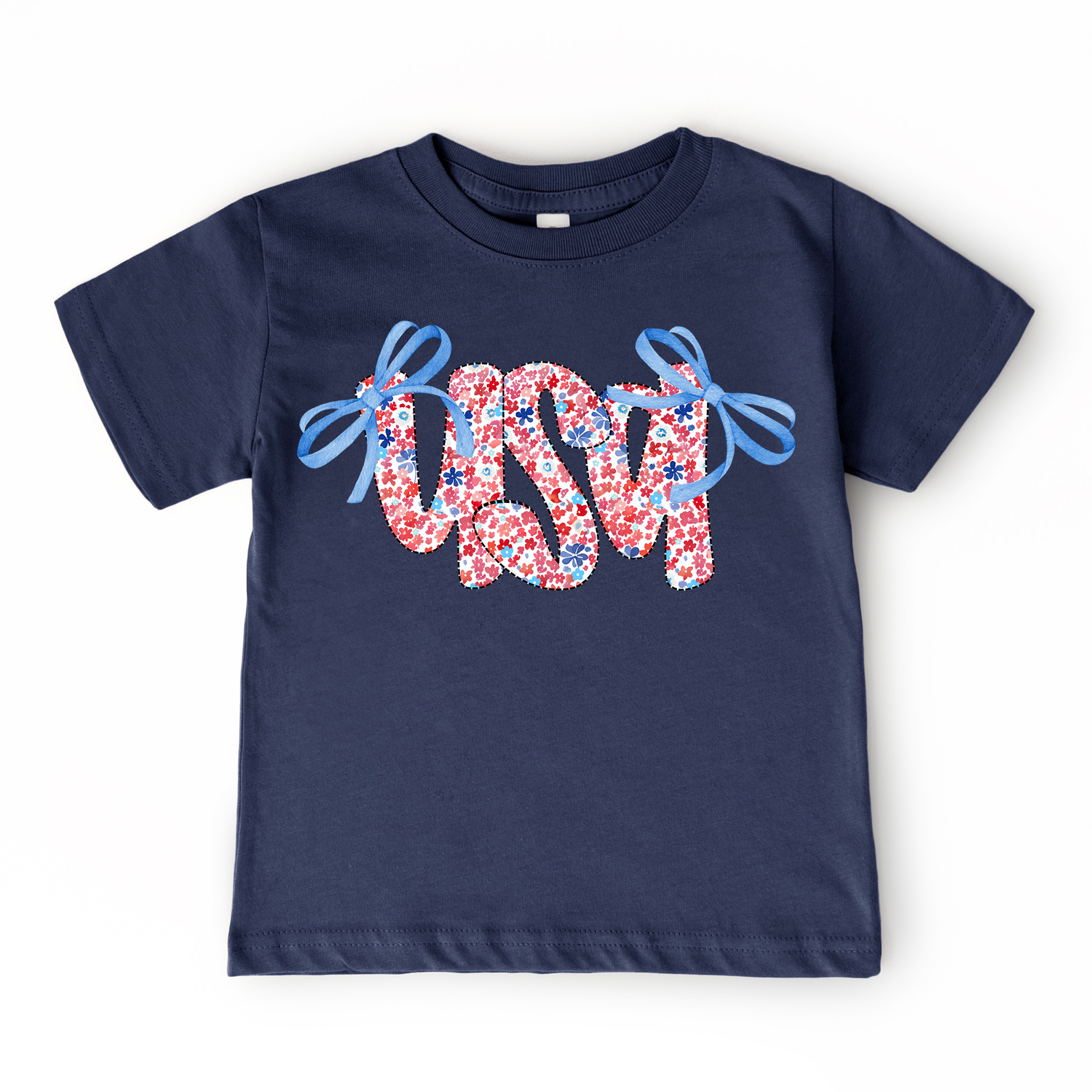 USA Bow | Girls 4th of July Tee