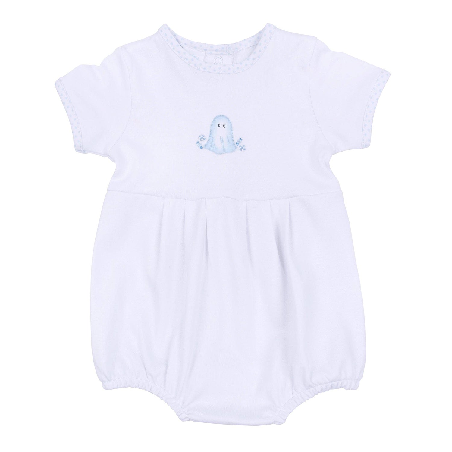 My Little Boo Embroidered Short Sleeve Bubble - Light Blue
