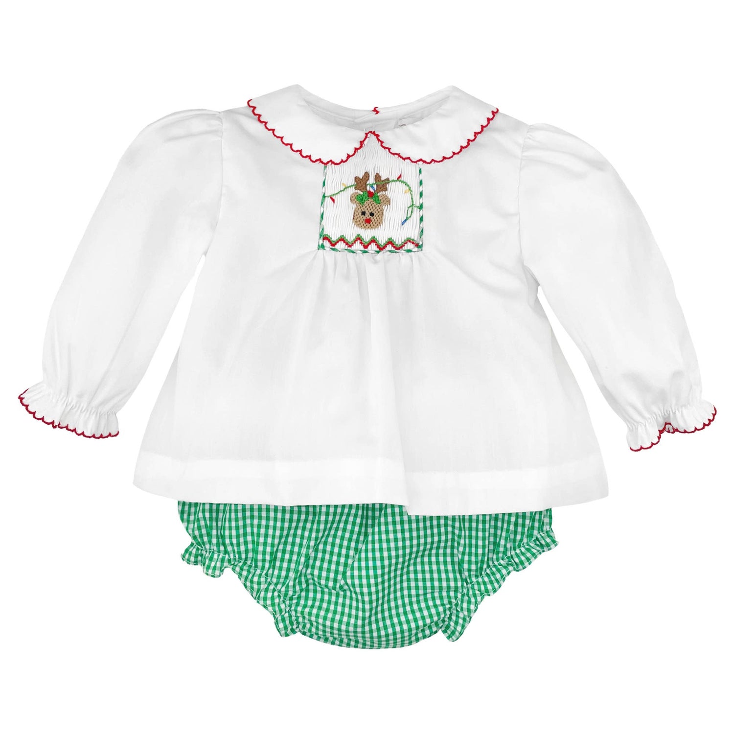 Reindeer Smocked Diaper Set