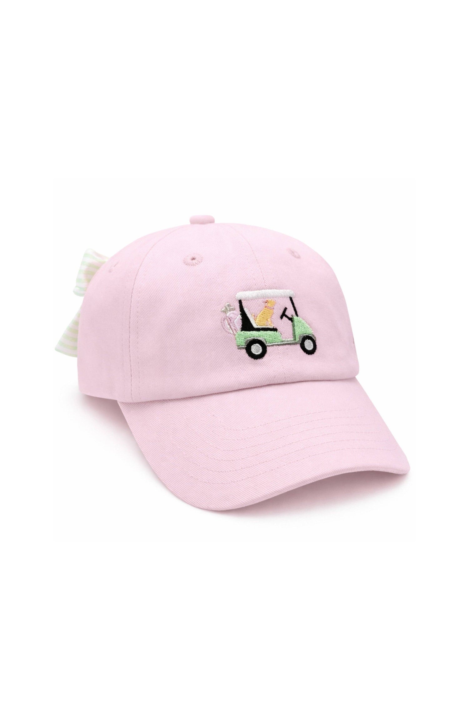 Dog in Golf Cart Bow Baseball Hat (Baby, Youth)