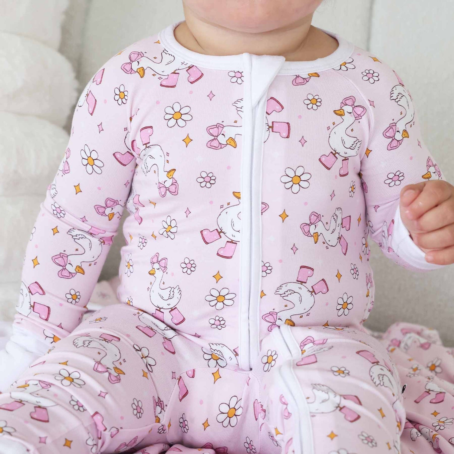 Silly Goose Convertible Zip Romper | Pink