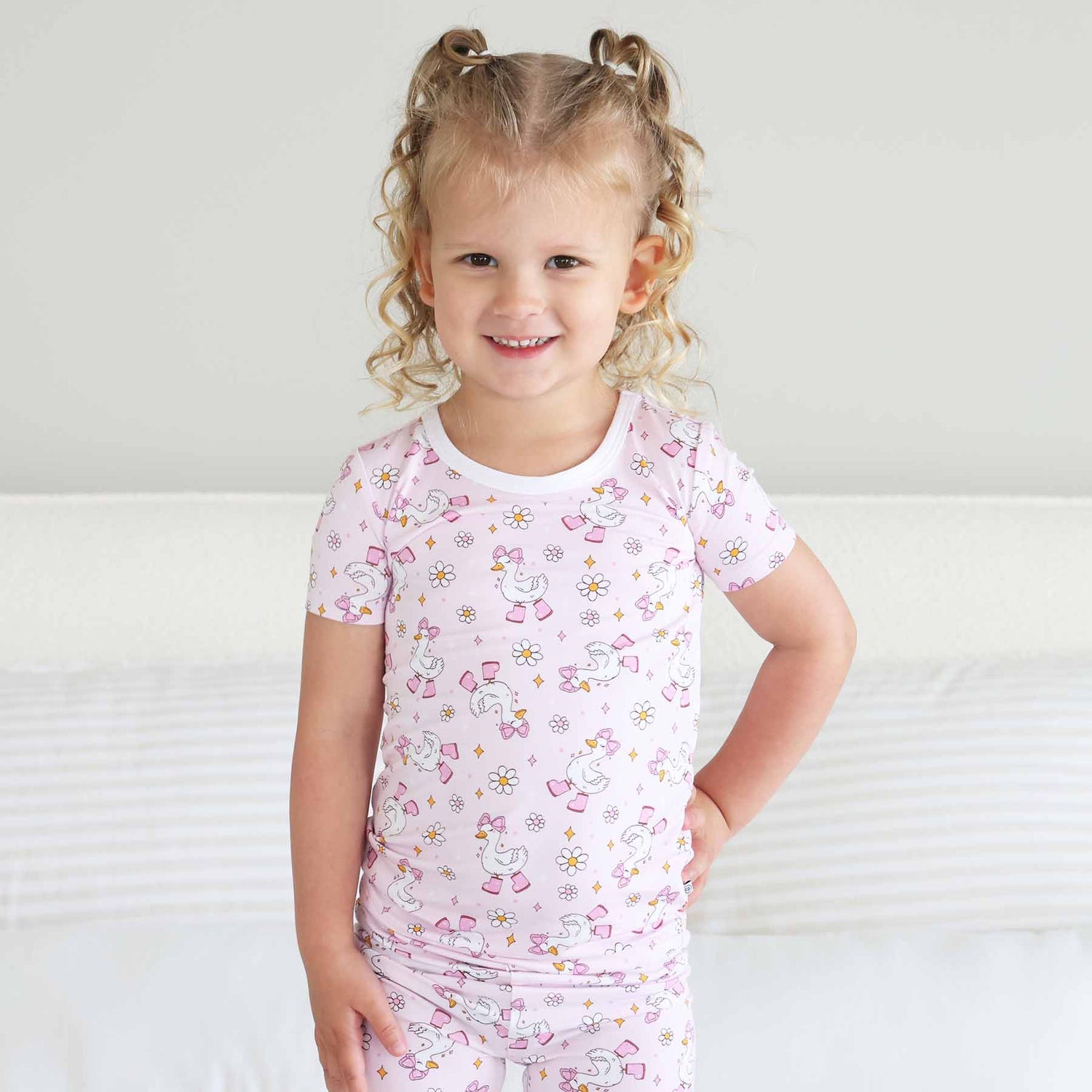 Silly Goose Two Piece Pajama Set | Pink