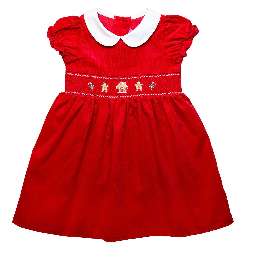 Toddler Girls Red Corduroy Holiday Dress