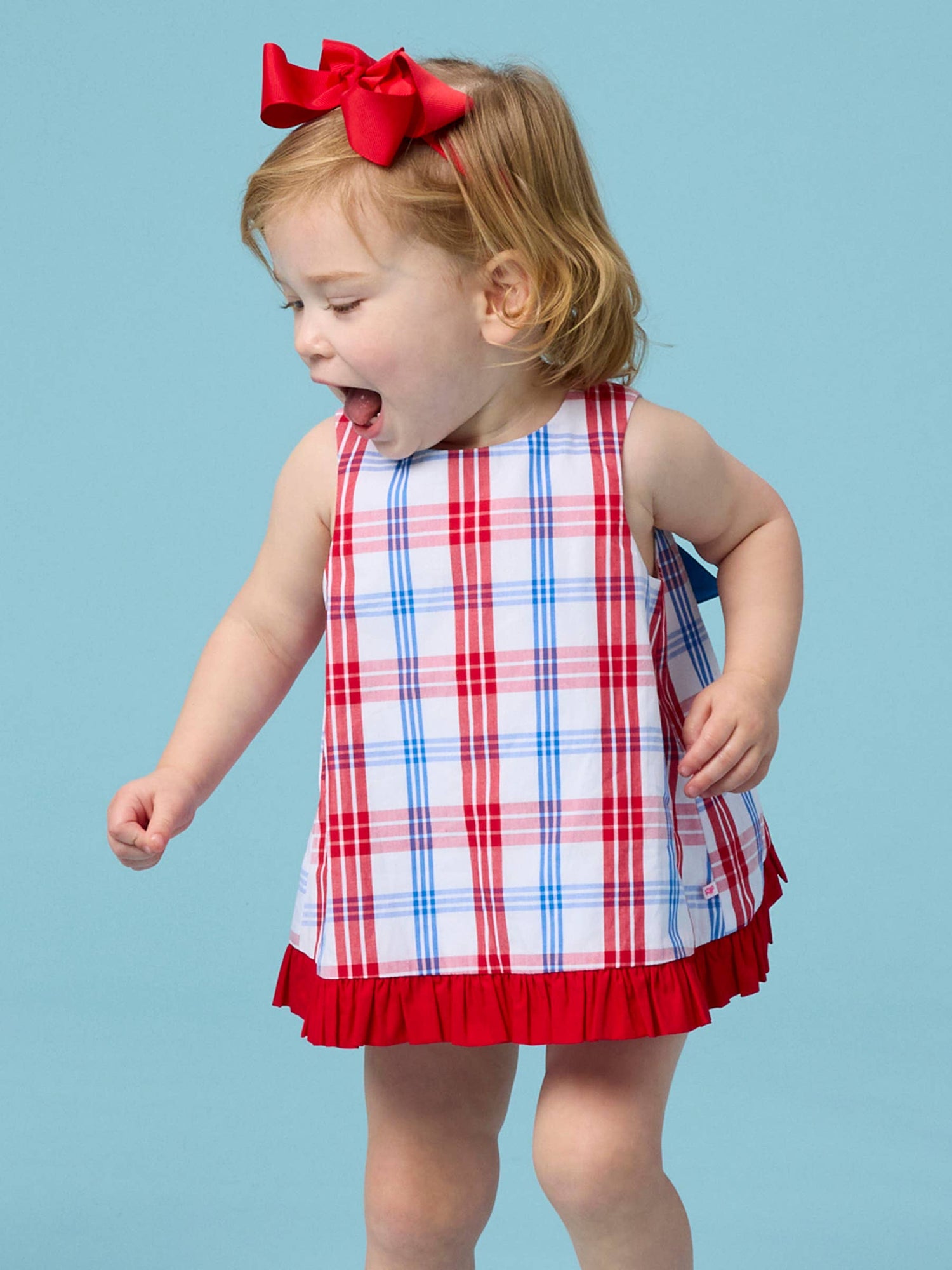 Baby Girls Lincoln Plaid Ruffle Swing Top & Bloomer Set