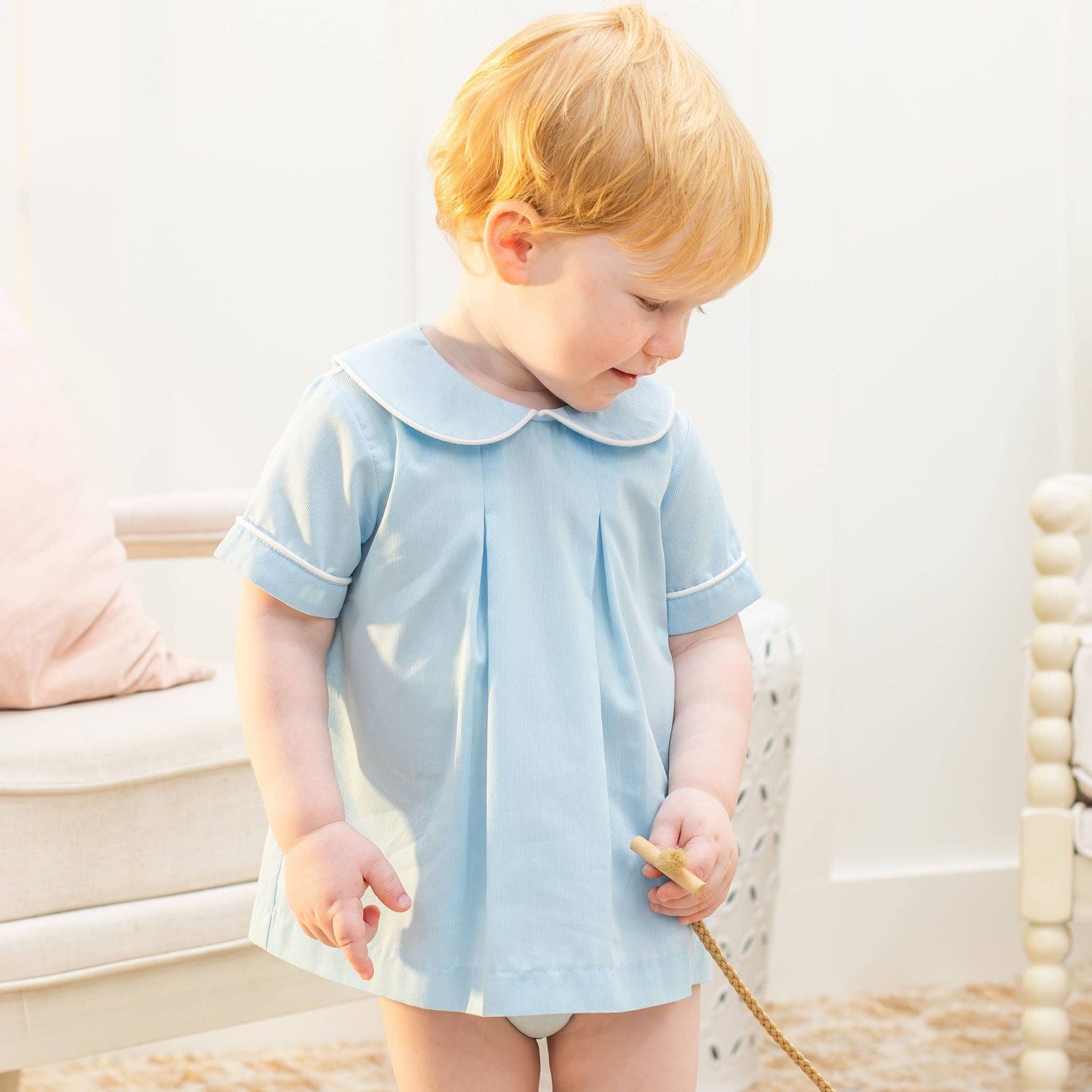 Blue Pique Set