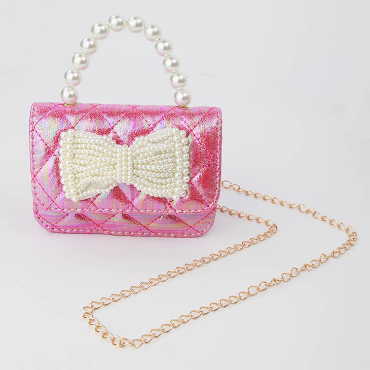 Shimmer Pearl Bow Purse