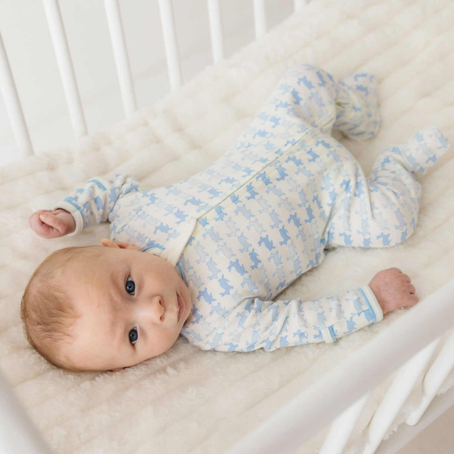 Bunny Hop Zip Footie - Sky