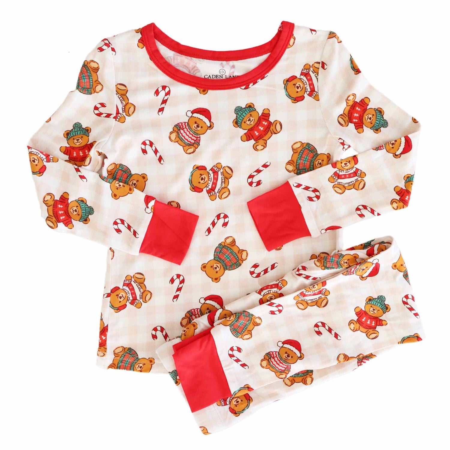 Beary Christmas Two Piece Pajama Set | Neutral
