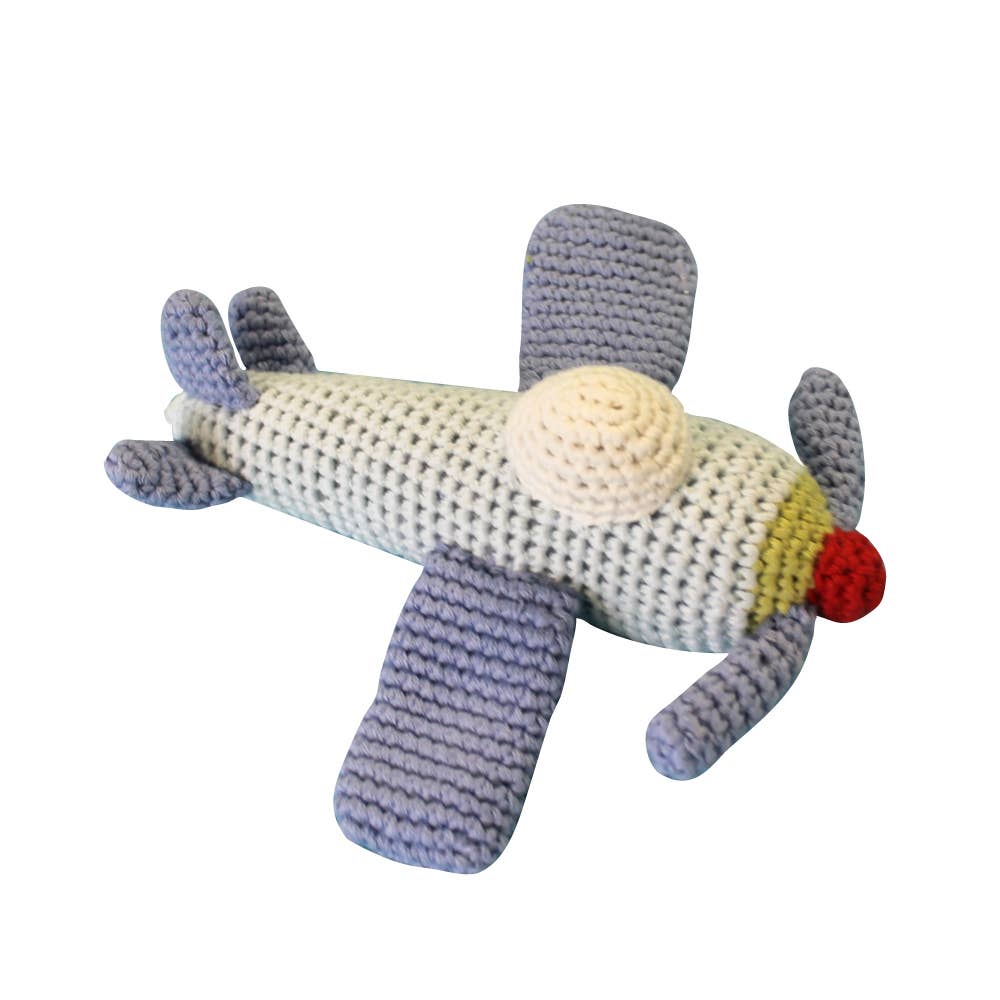 Airplane Hand-Crochet Rattle – The Silly Goose Children’s Shop