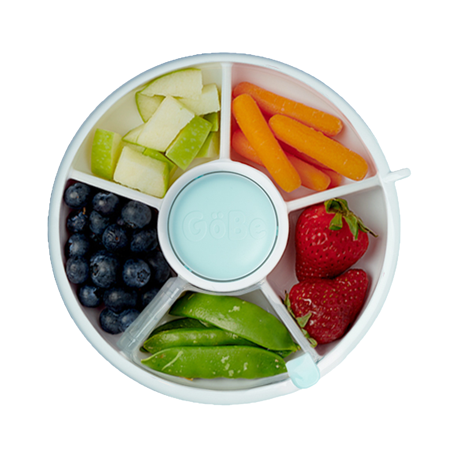 GoBe Kids Small Snack Spinner Flip, Travel Snack Box: Macaron Blue