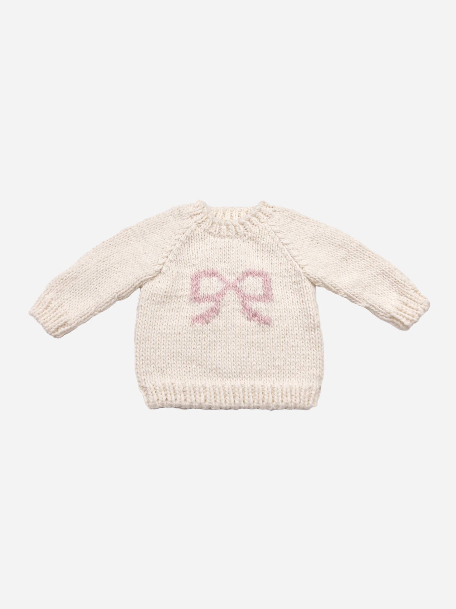 Bow Sweater White Pink Baby Kid Girl Pullover Apparel