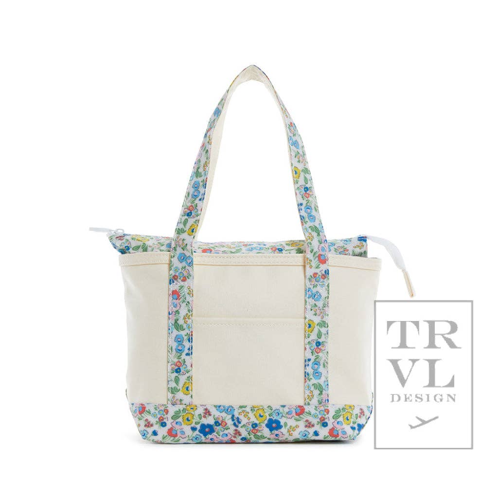 Mini Tote - Coated Canvas Posies Trim