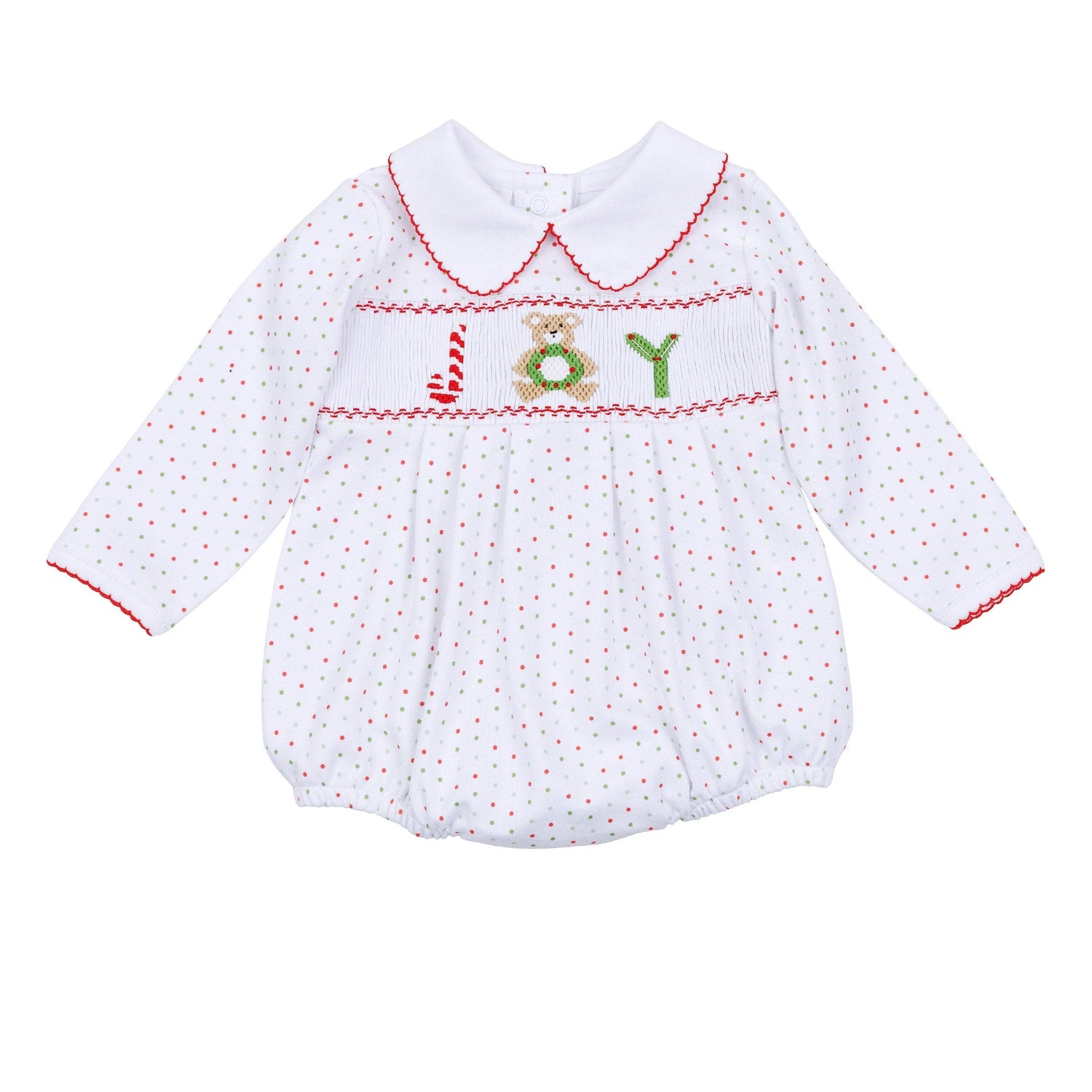 Christmas Joy Classics Smocked Long Sleeve Bubble - Red Boy