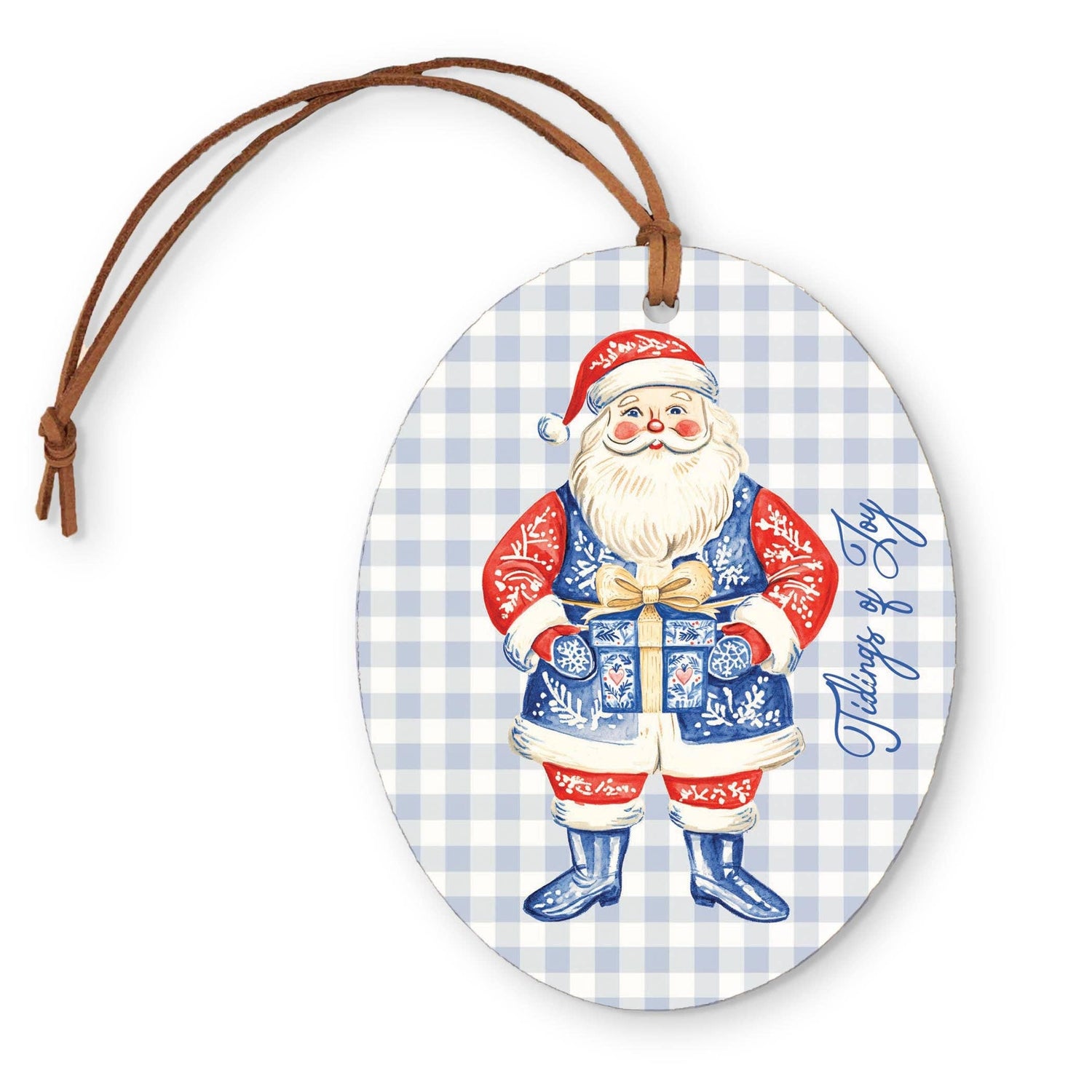 Oval Ornament-Blue Noel - A Grand Millennial Christmas