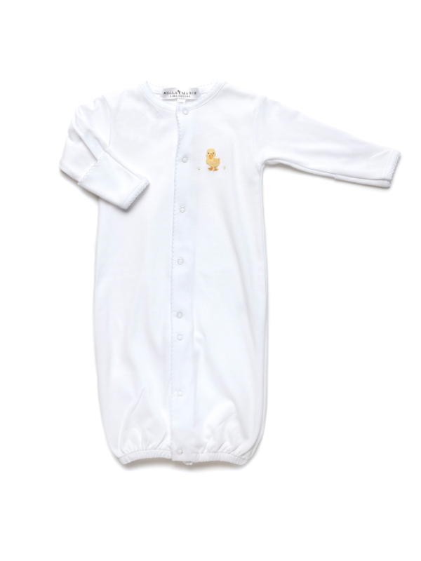 Yellow Duck Pima Cotton Converter Gown | White