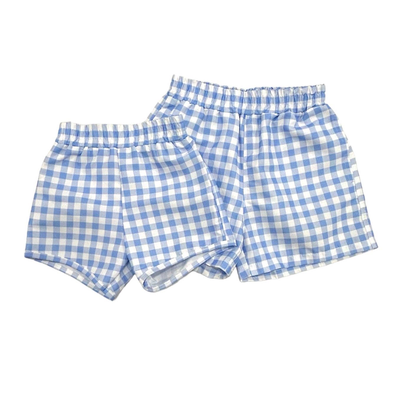 Boys Summer Swim Shorts - Blue Gingham