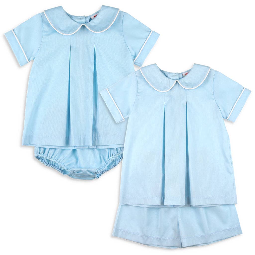 Blue Pique Set