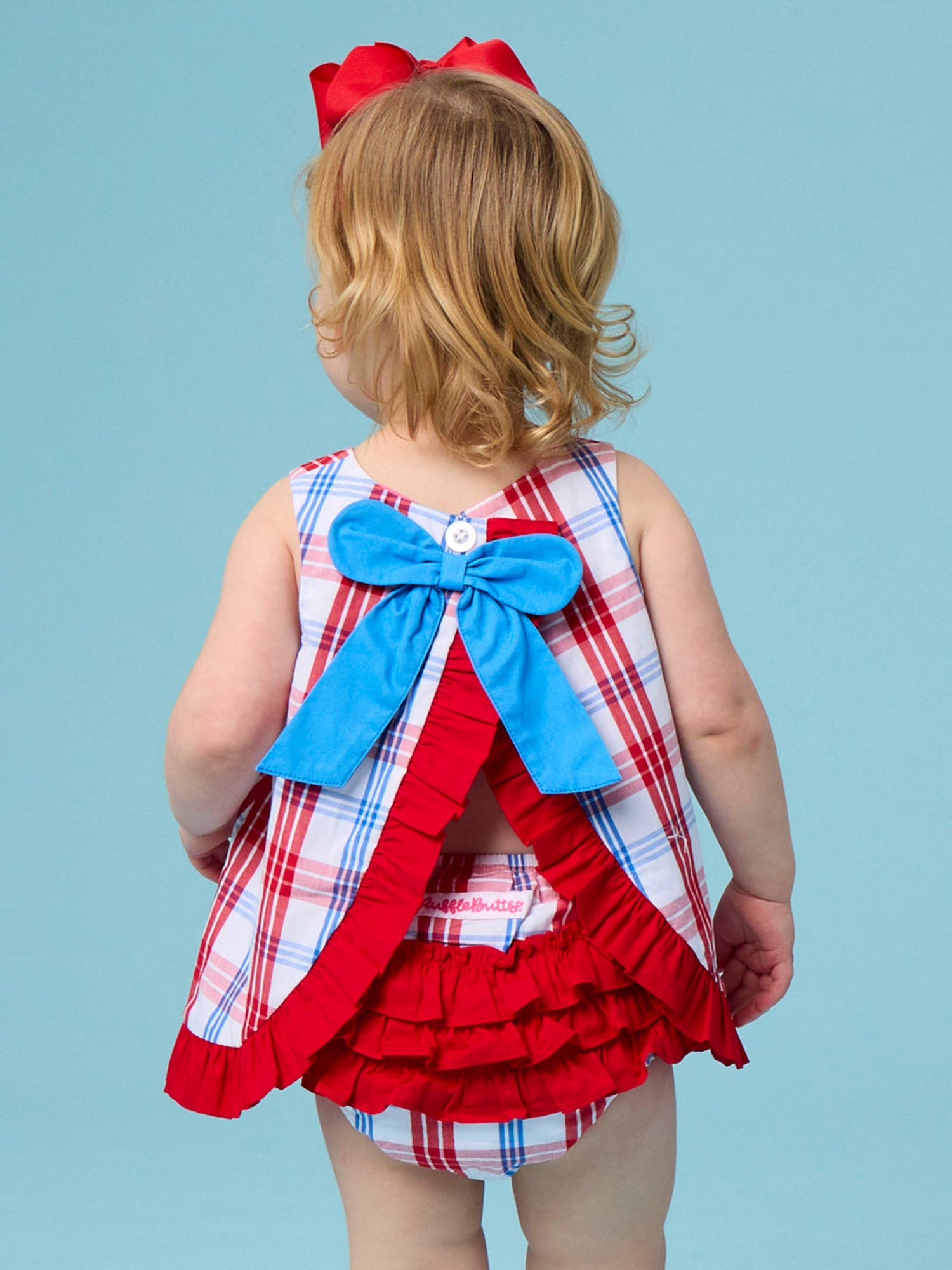 Baby Girls Lincoln Plaid Ruffle Swing Top & Bloomer Set