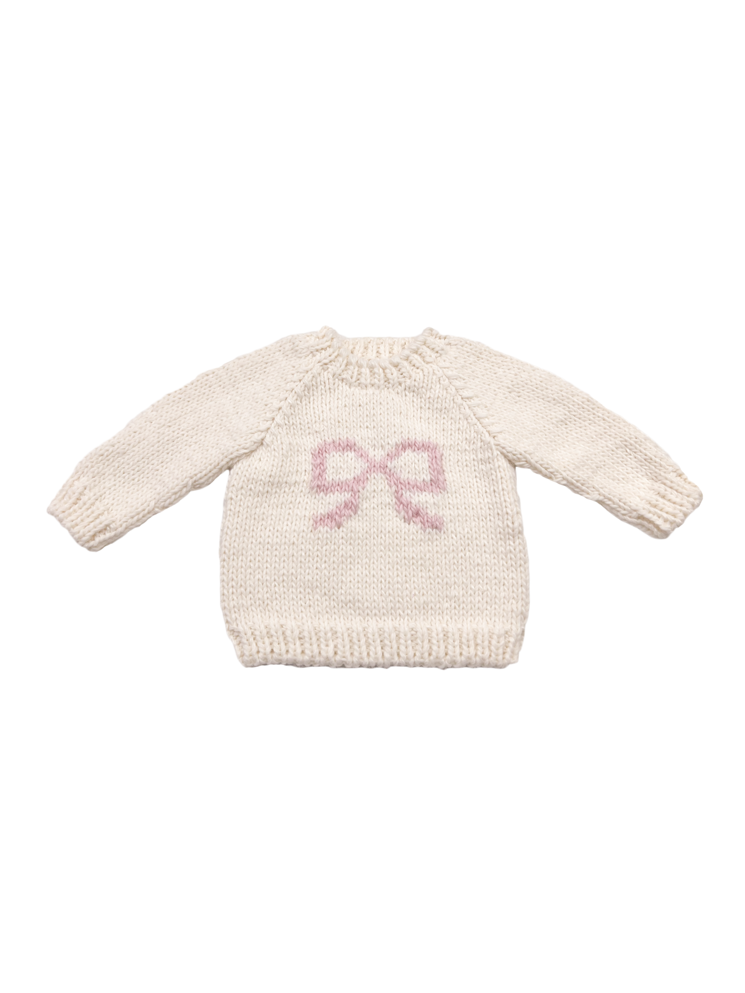 Bow Sweater White Pink Baby Kid Girl Pullover Apparel