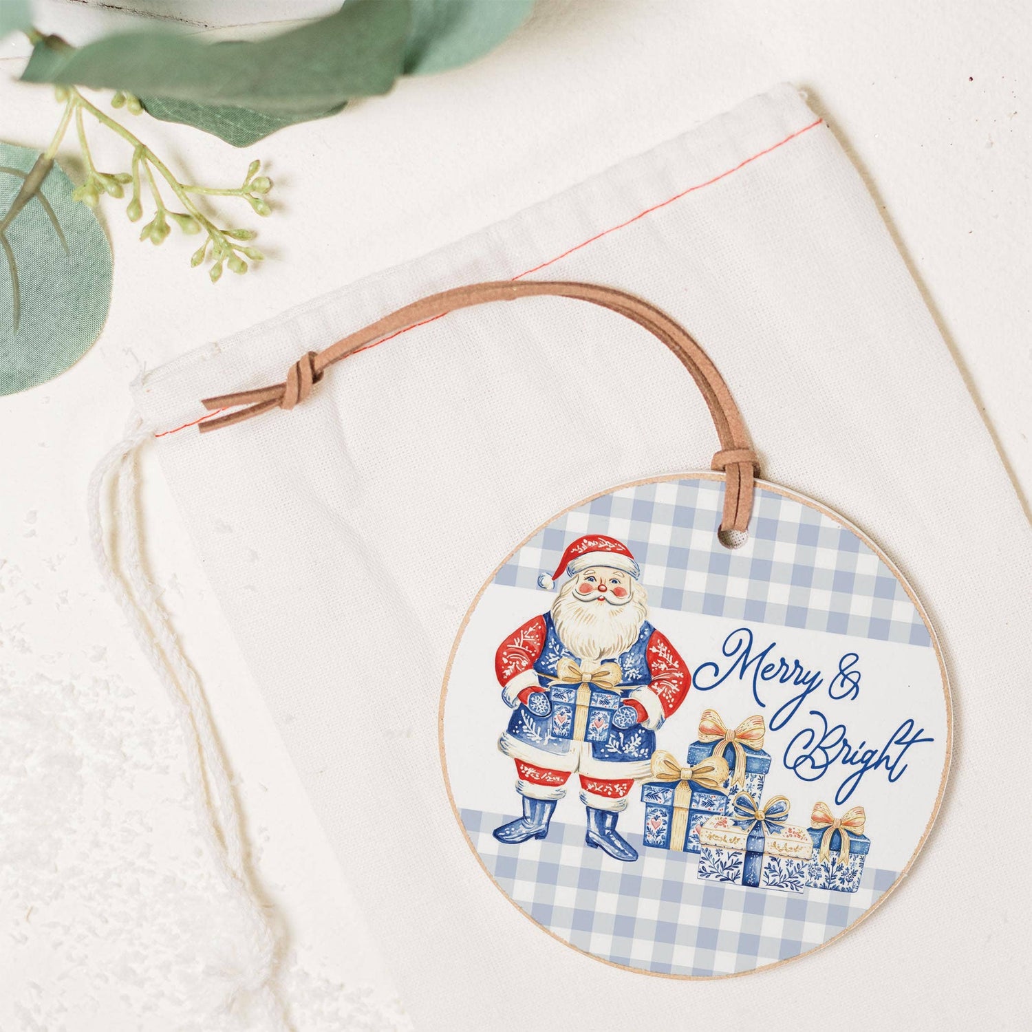 4" Round Ornament-Blue Noel - A Grand Millennial Christmas