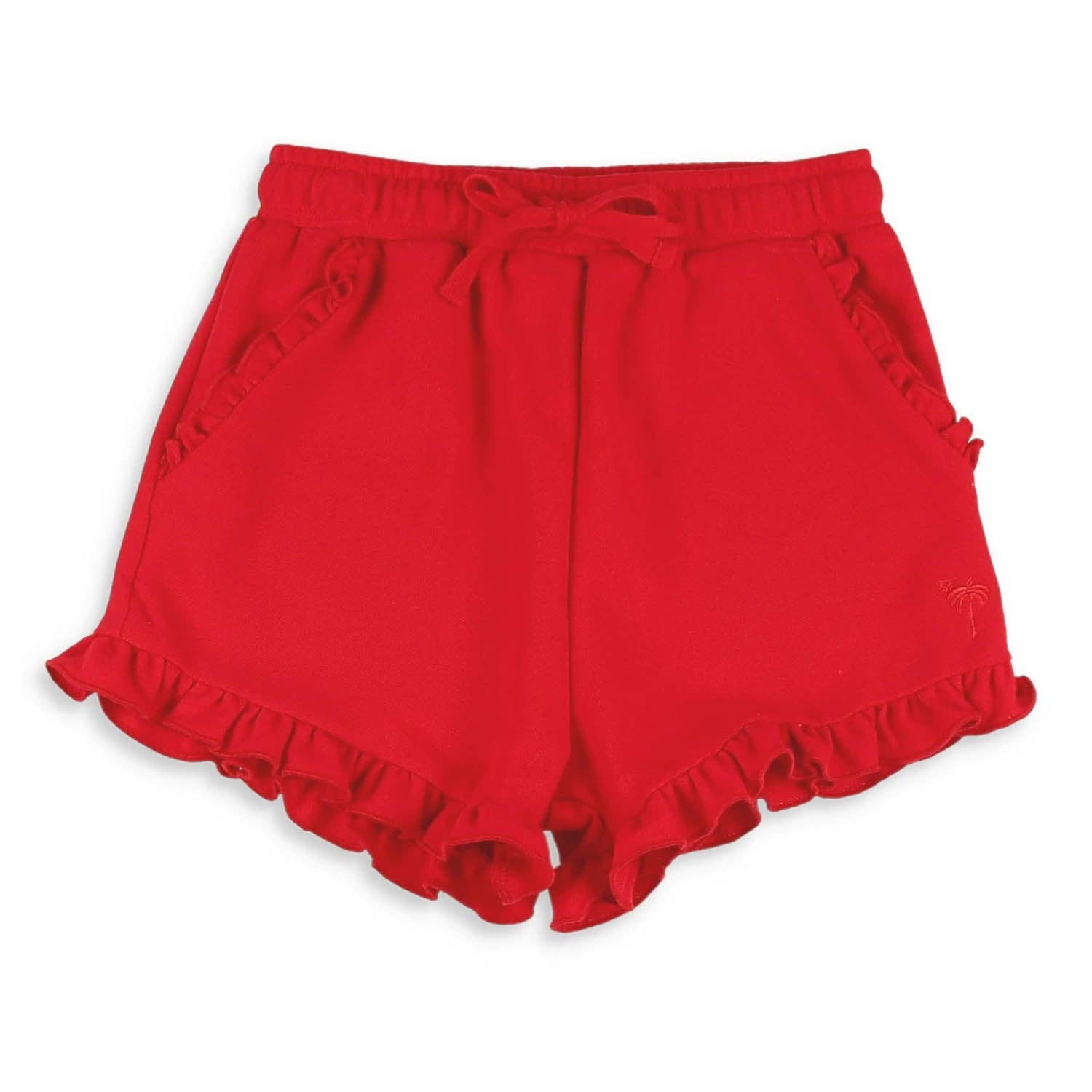 Red Pique Knit Ruffle Shorts – The Silly Goose Children’s Shop