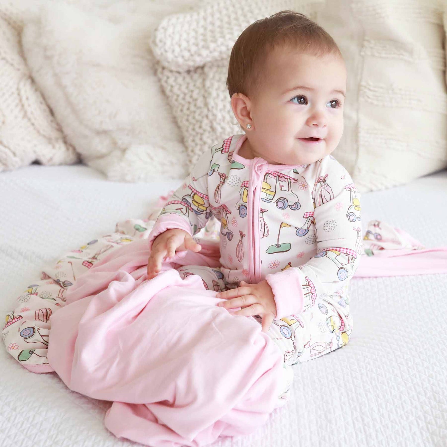 Country Club Cuties Convertible Zip Romper | Pink