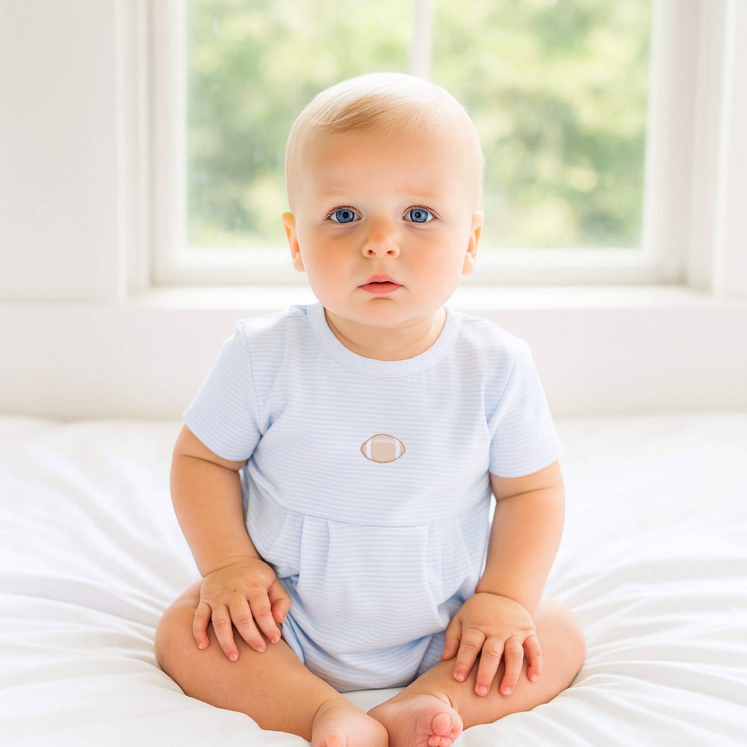 Touchdown Cutie Embroidered Bubble - Light Blue