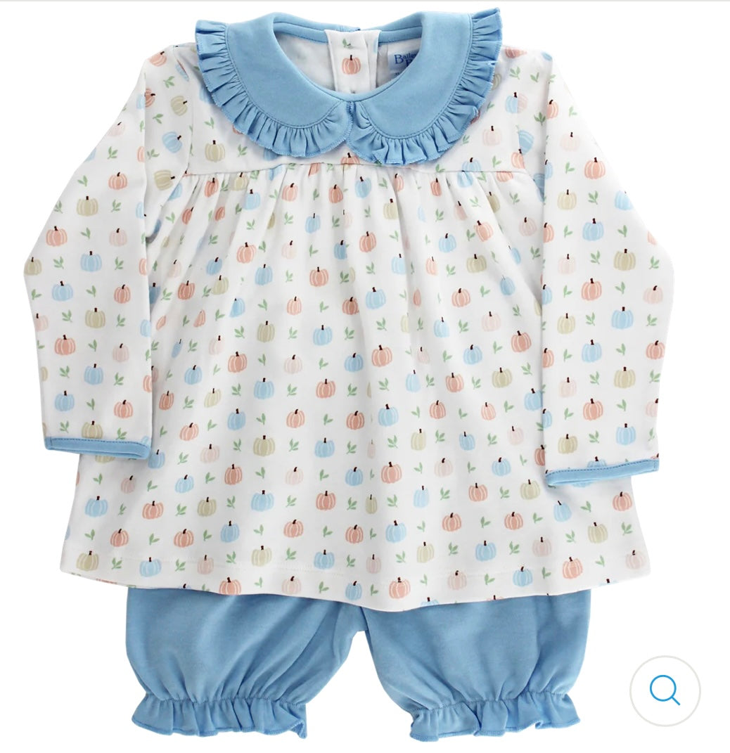 Pumpkin Print- Girls Bloomer Set