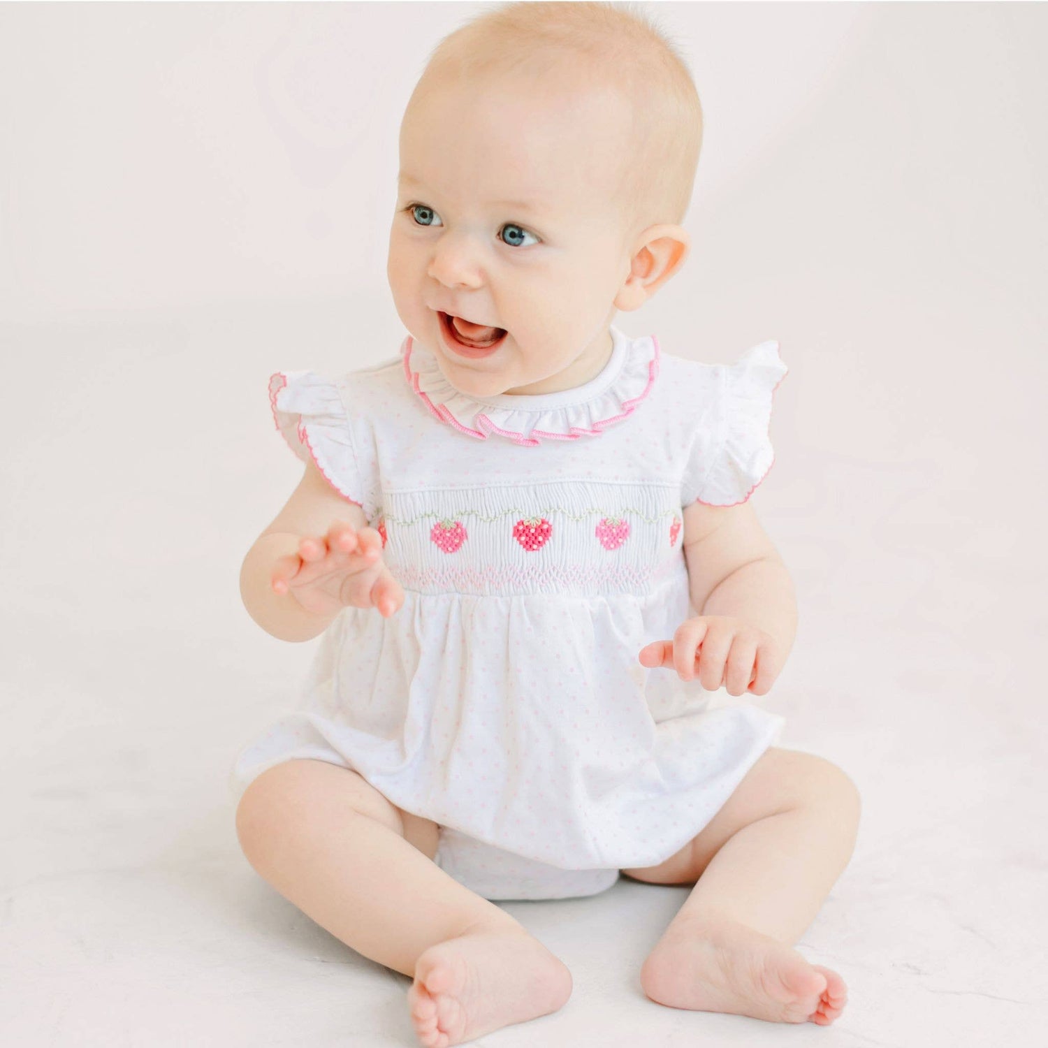 Strawberry Patch Smocked Bubble
