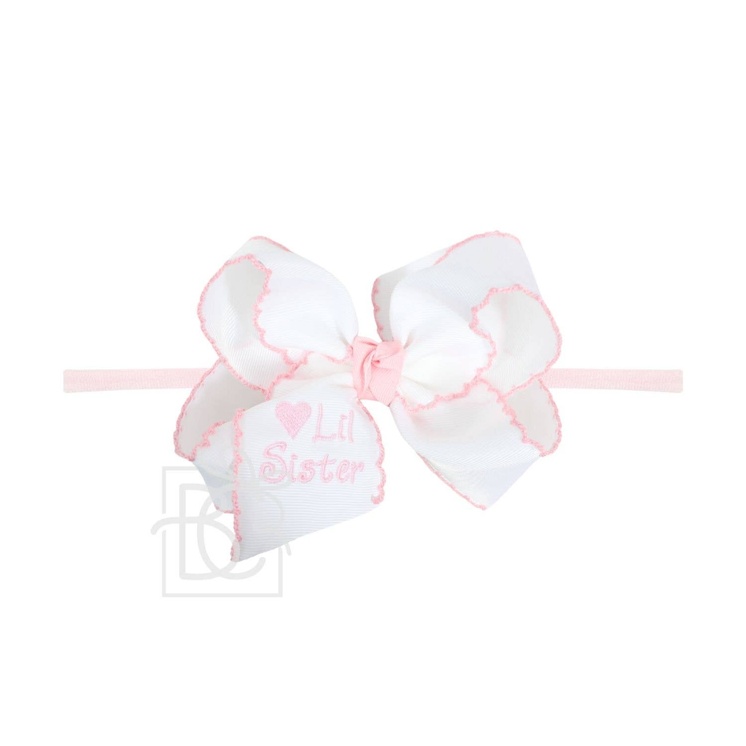 1/4" Pantyhose Headband w/ Embroidered Bow