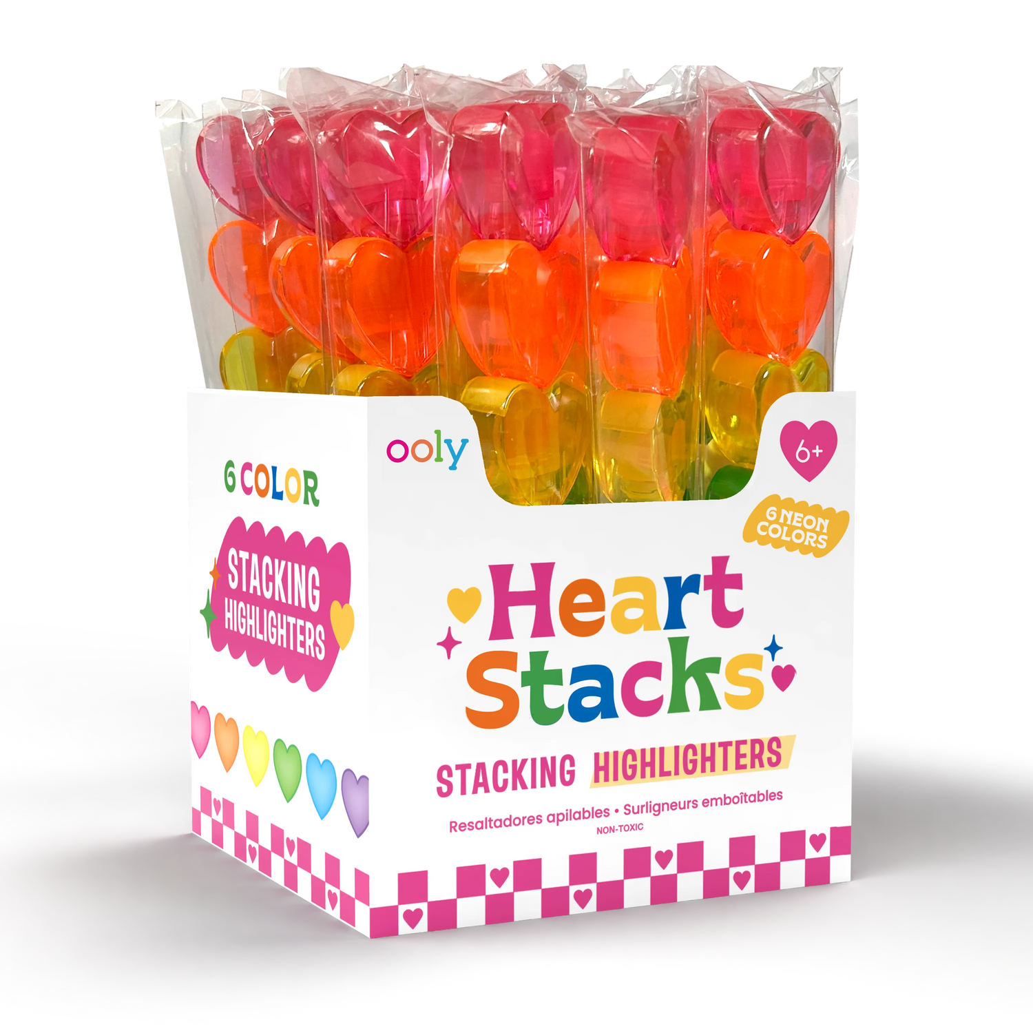 Heart Stacks: Stacking Highlighters (Display of 16 Sticks)