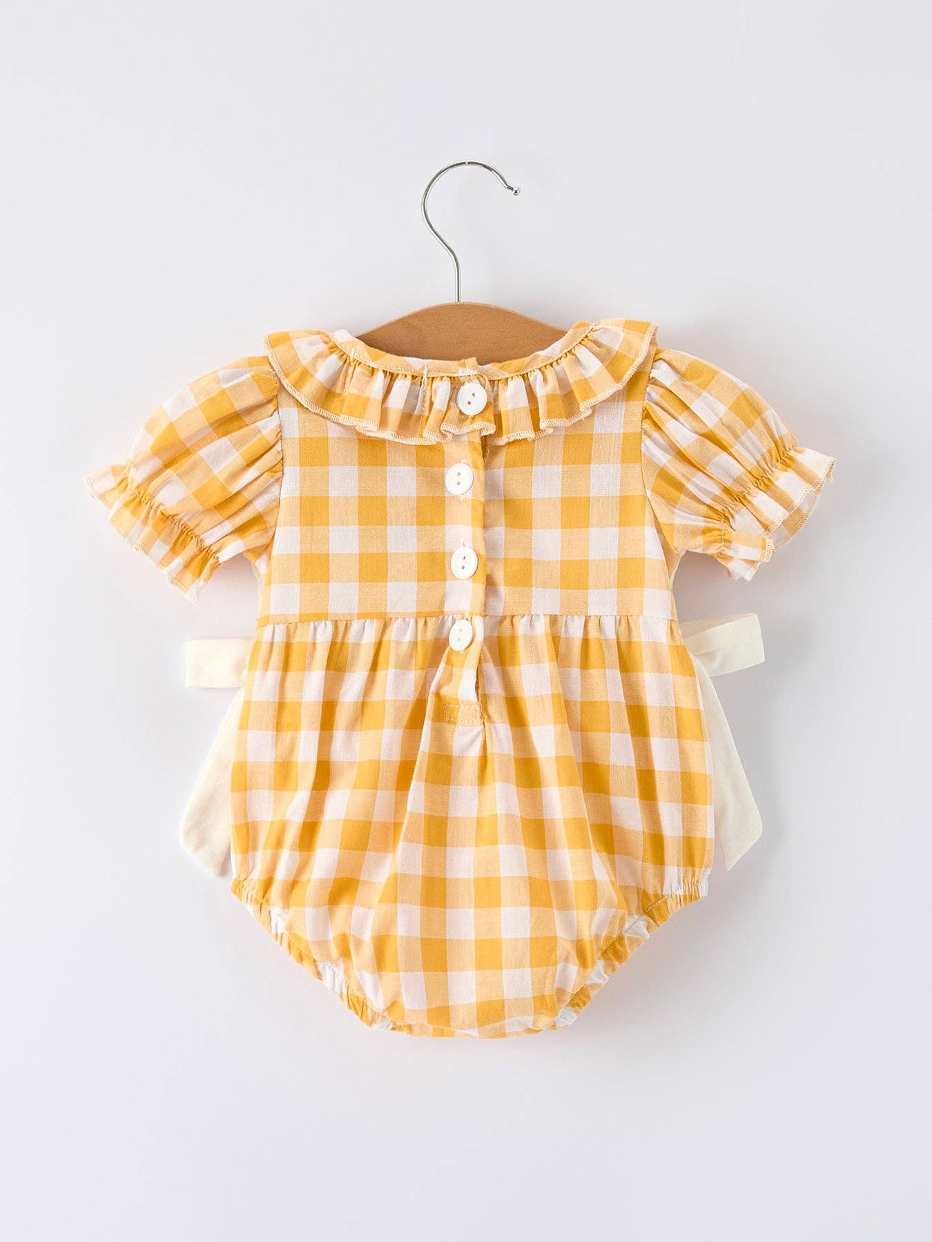 Toddler Girls Smocking Embroidered Plaid Dress
