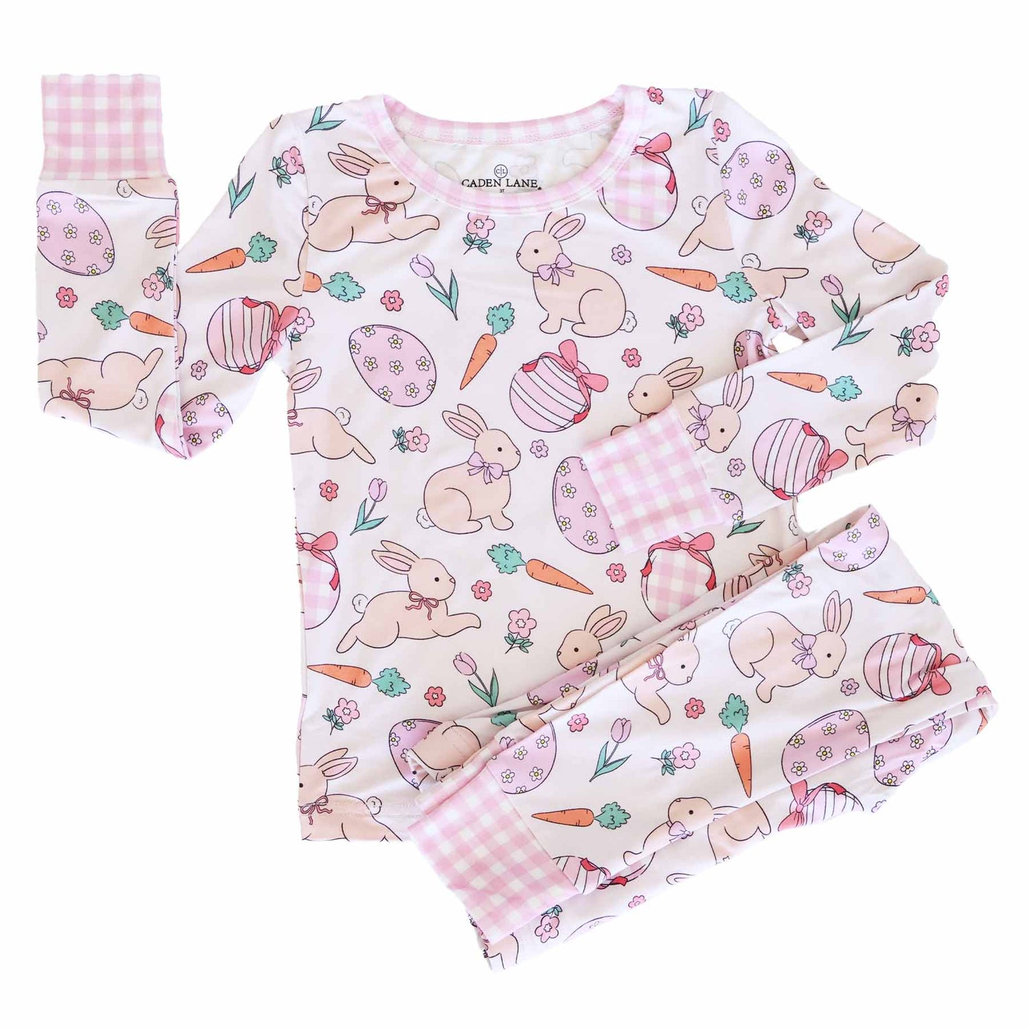 Hoppy Spring Two Piece Pajama Set | Pink