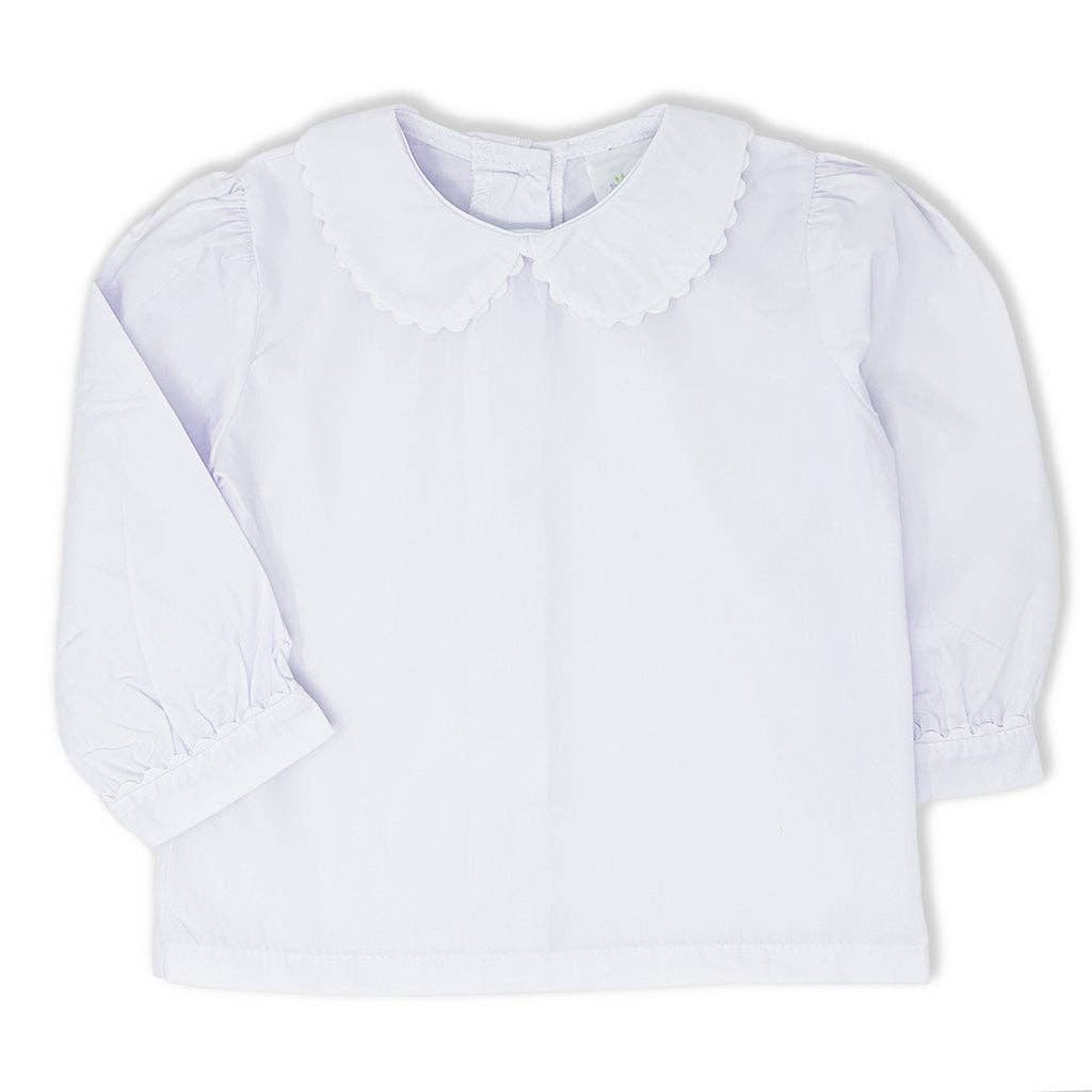 Carson Elizabeth Kids - Girls Long Sleeve Peter Pan Collar Shirt
