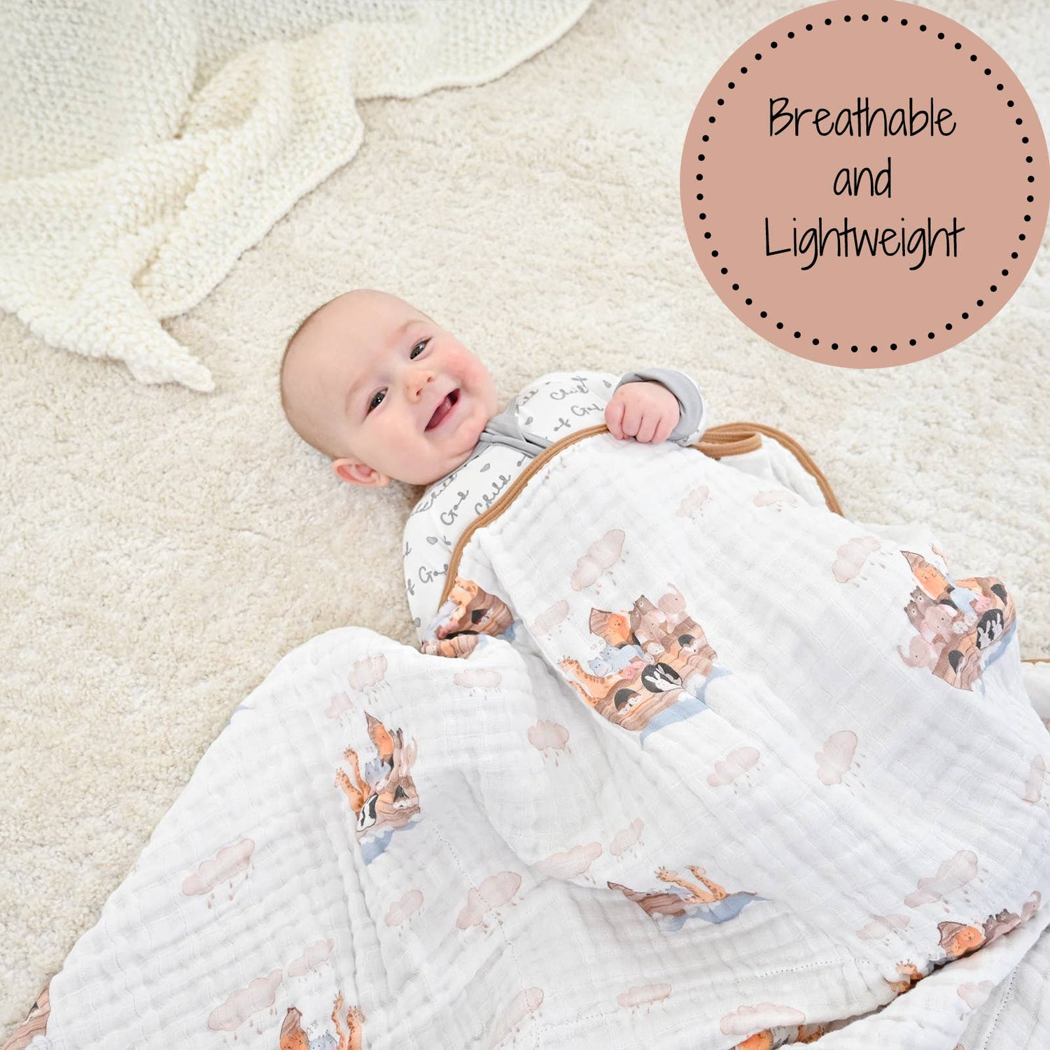 Noah's Ark Baby Toddler Muslin Blanket