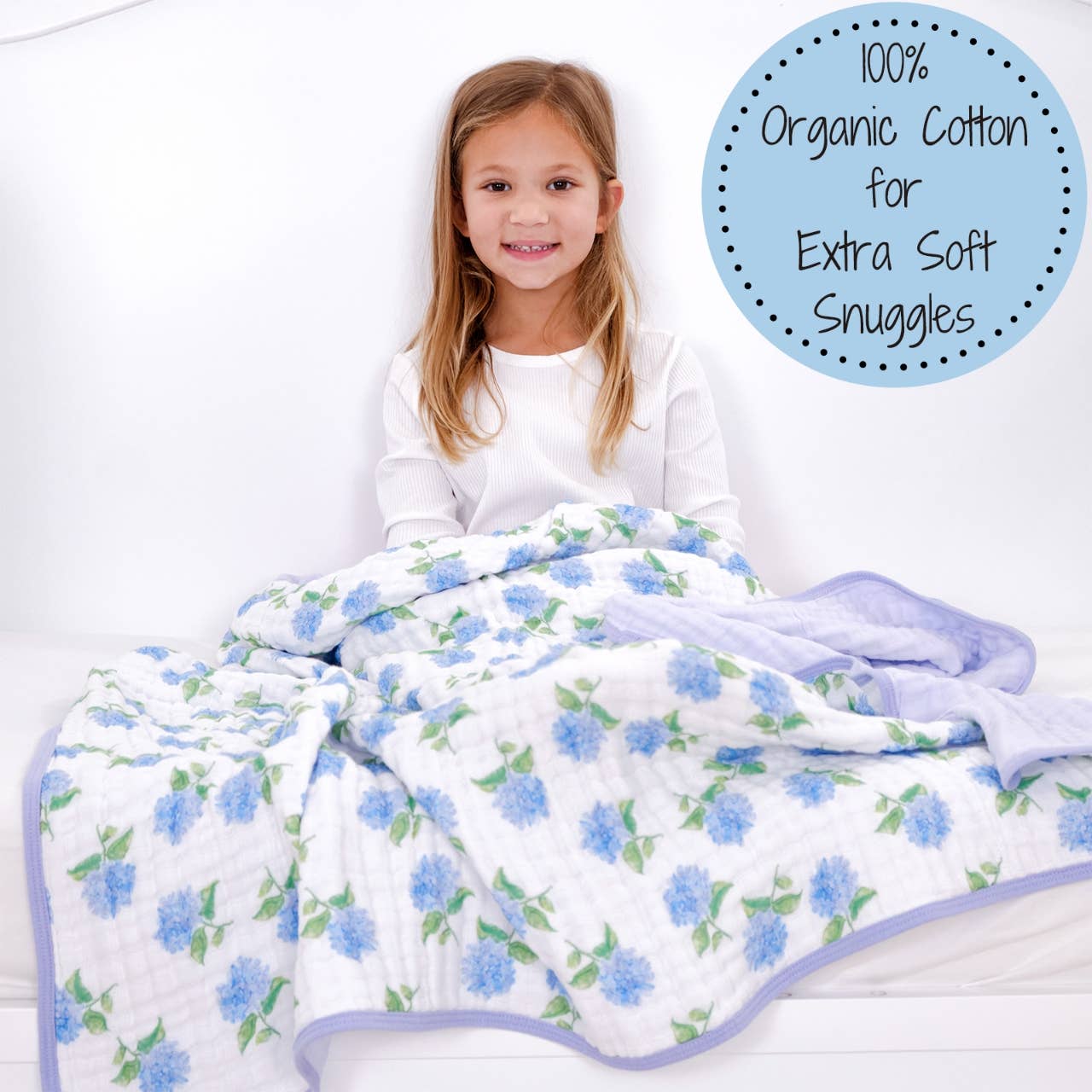 You Had Me At Hydrangea Baby Toddler Muslin Blanket